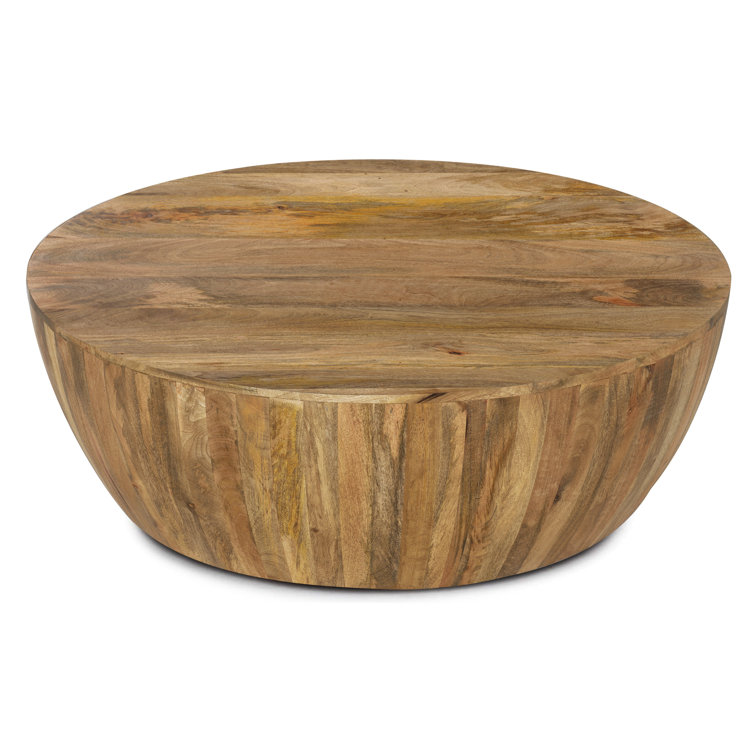 Wood drum coffee deals table